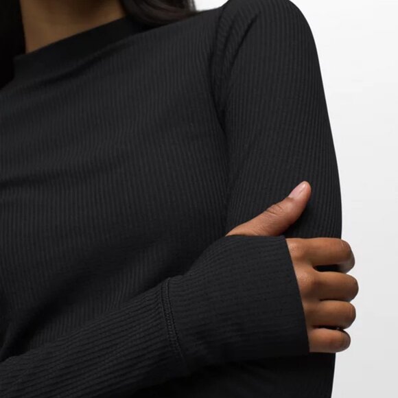 NEW Prana Blazing Star Long Sleeve Waffle Knit Ruched Drawstring Sides Top Shirt - Picture 6 of 6